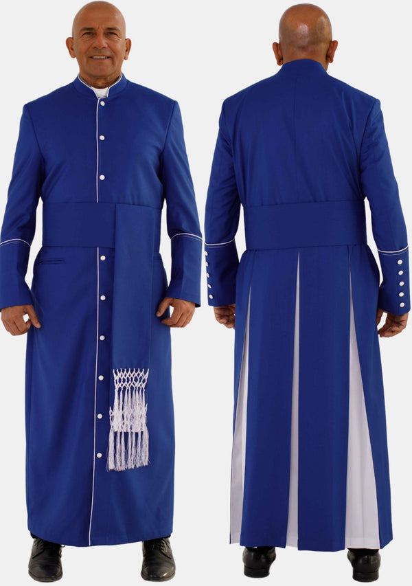 Königsblaue mit weißer eClergys-Robe für Herren