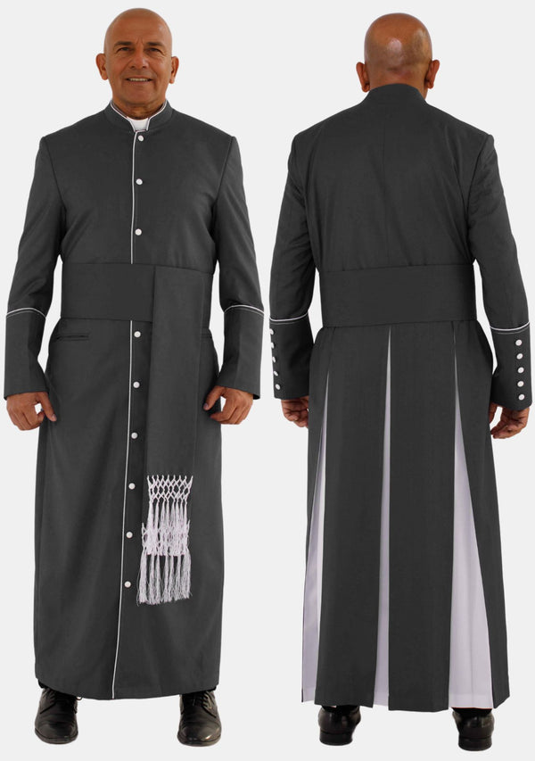 Ahban Schwarz mit weißer eClergys Robe