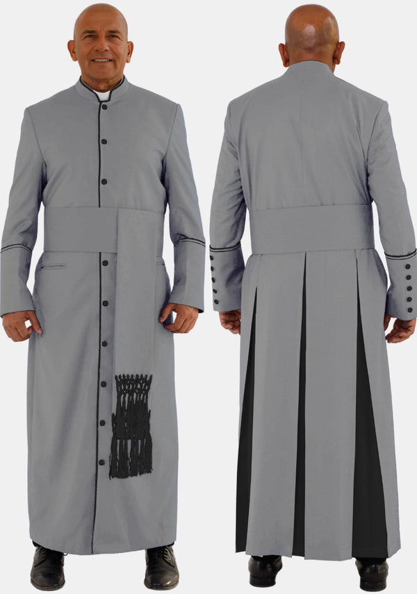 Grau mit schwarzer eClergys Robe für Männer