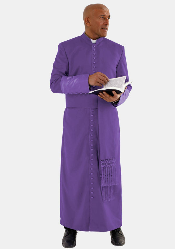 Balthasar Römische violette Soutane für Herren mit Satinmanschetten