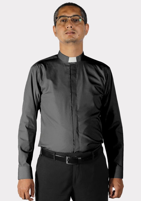 Priest-Hemd mit Tab-Kragen