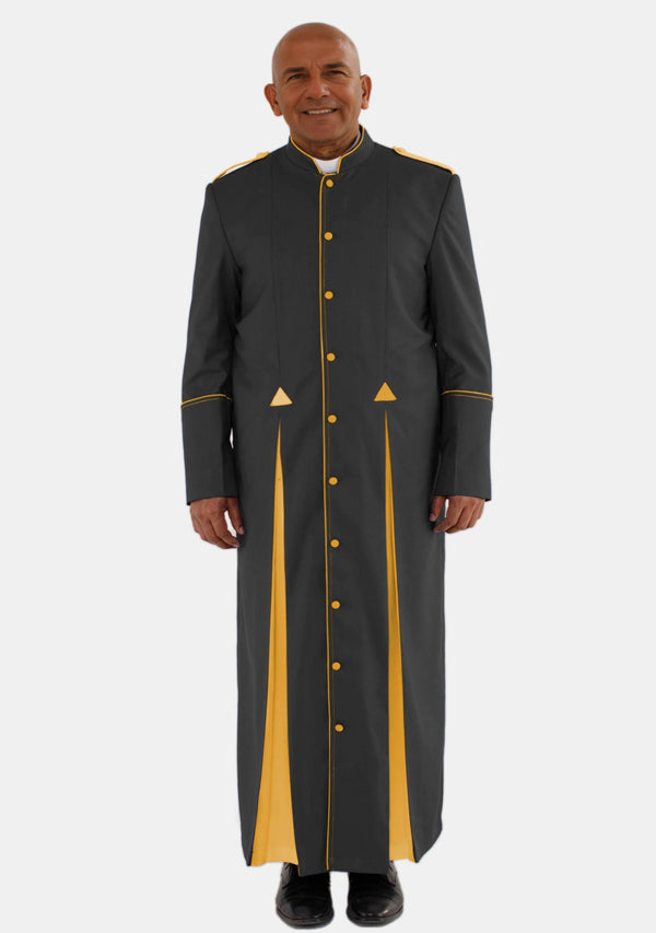Eliam Clergy Robe for Men Black with Gold Contrast