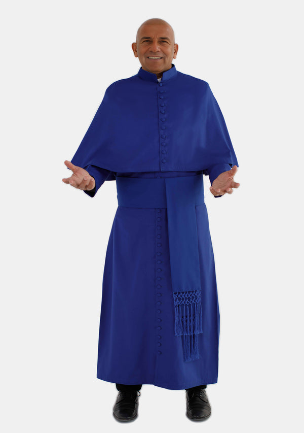 Felix Priestersoutane Königsblau mit Schulterumhang