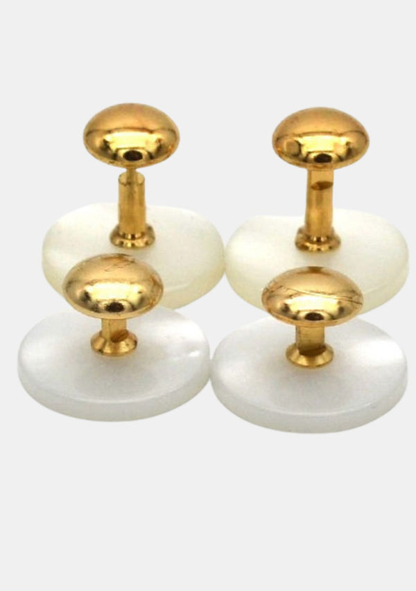 Gold Plastic Tunic Shirt Collar Studs