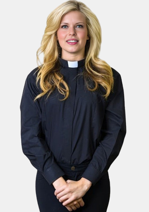 Priest-Shirt mit Tab-Kragen für Damen