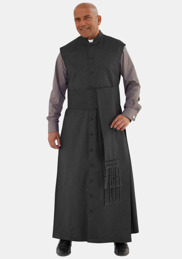 Jedidiah Ärmellose Priesterrobe Schwarz
