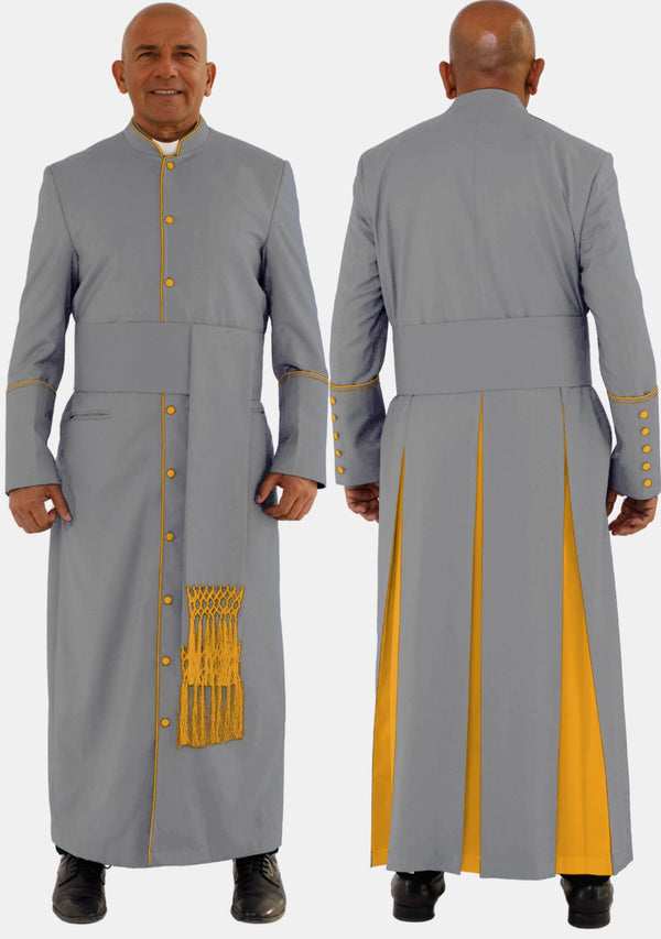 Grau mit Gold eClergys Herren Robe