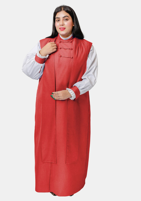 3-Streifen-Set für Damen, rot, Chimere und Rochet 