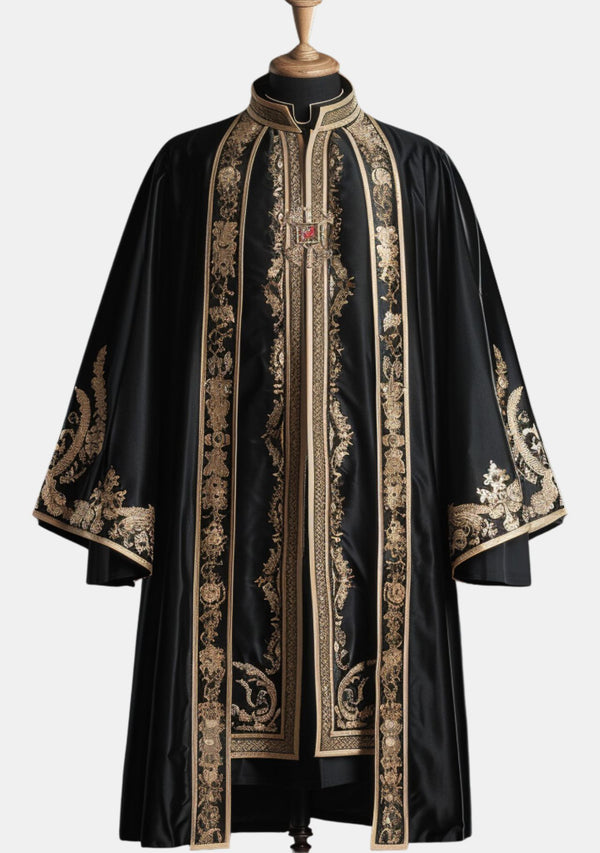 Luxuriöse schwarze Robe