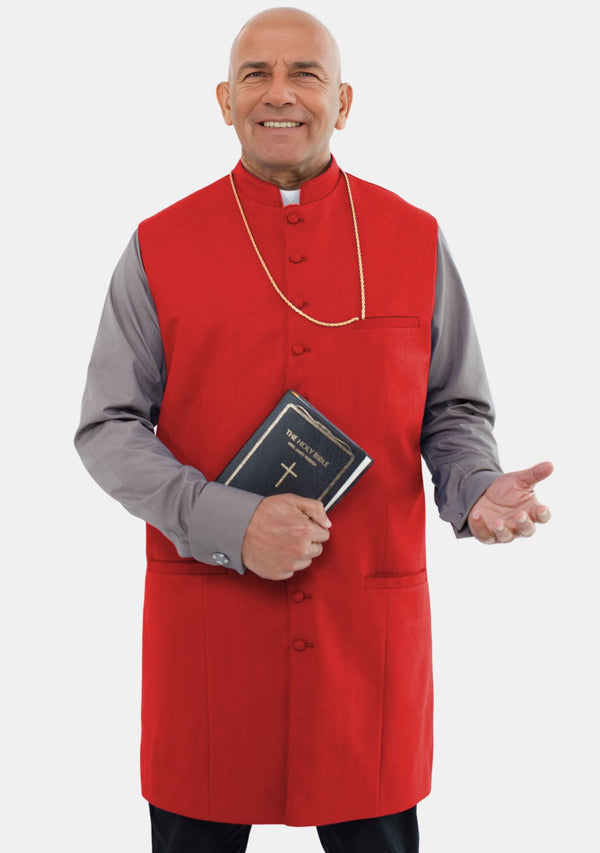 Herren Klerus Lange Weste Rot