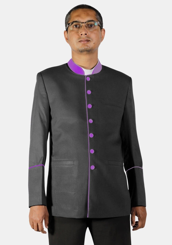 Schwarz-lila moderne Pastorenjacke