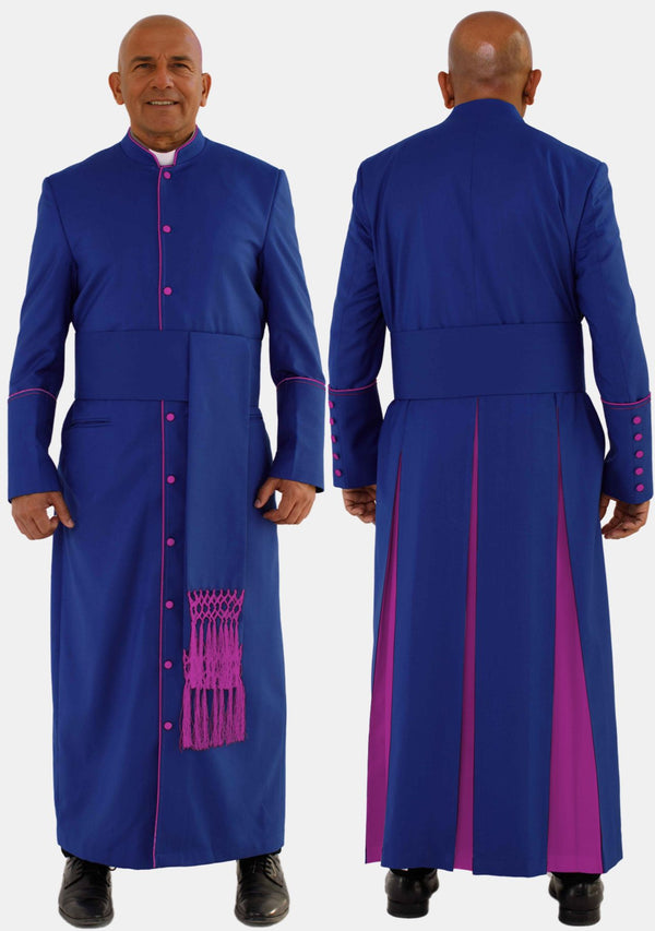 Herren Königsblau mit Rot Lila eClergys Robe