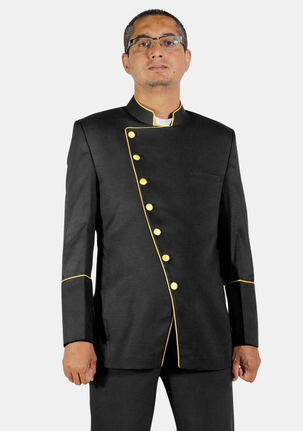 Priests Zweireihige Jacke Schwarz Gold