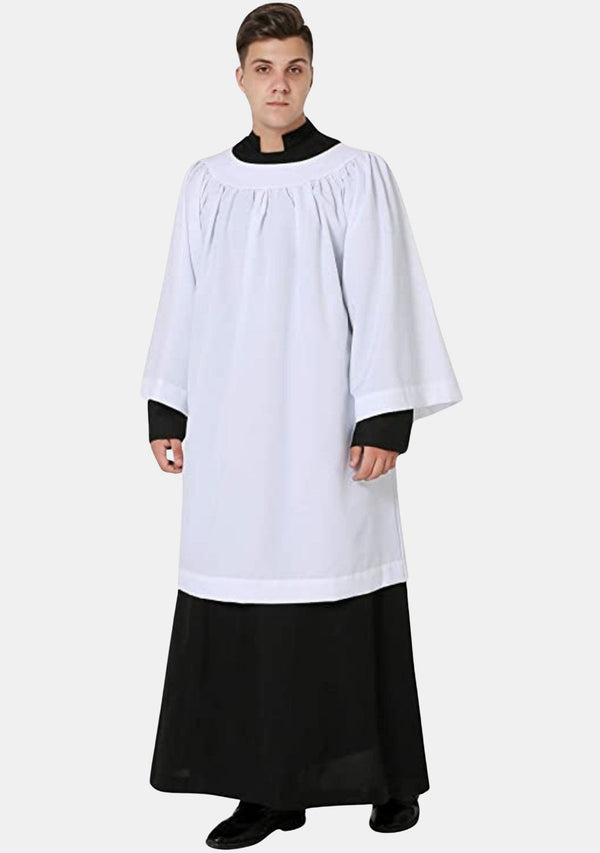 Priester-Surplice mit Rundhalsausschnitt