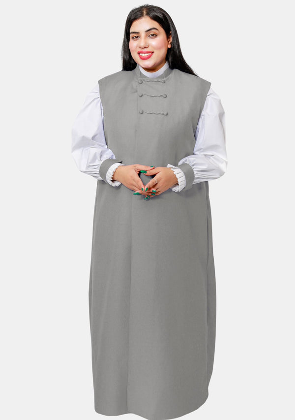 3-Streifen Grau Damen Clergy Chimere