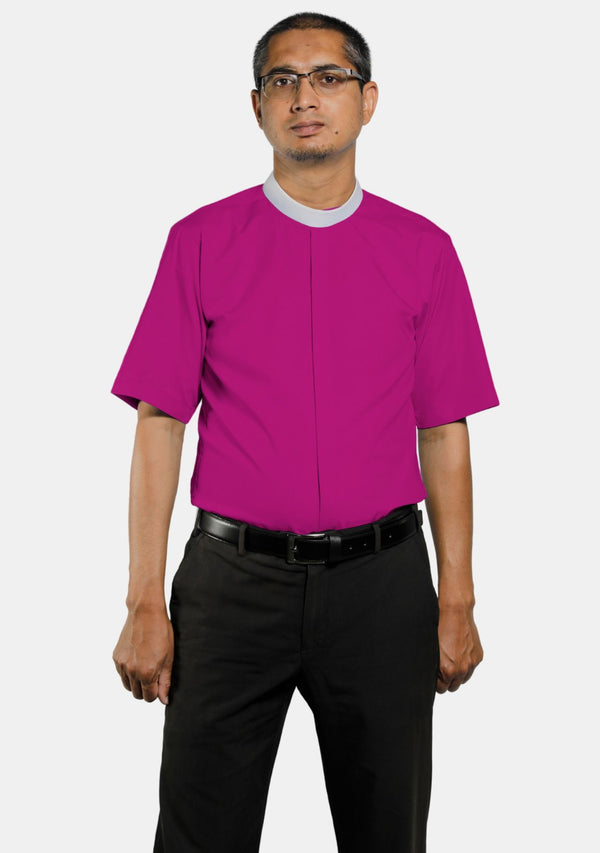 Rot-lila Halsband Klerus Shirt