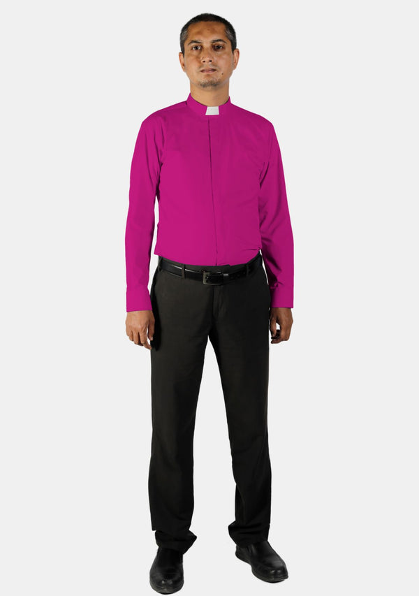 Rot-lila Hemd mit Tab-Kragen