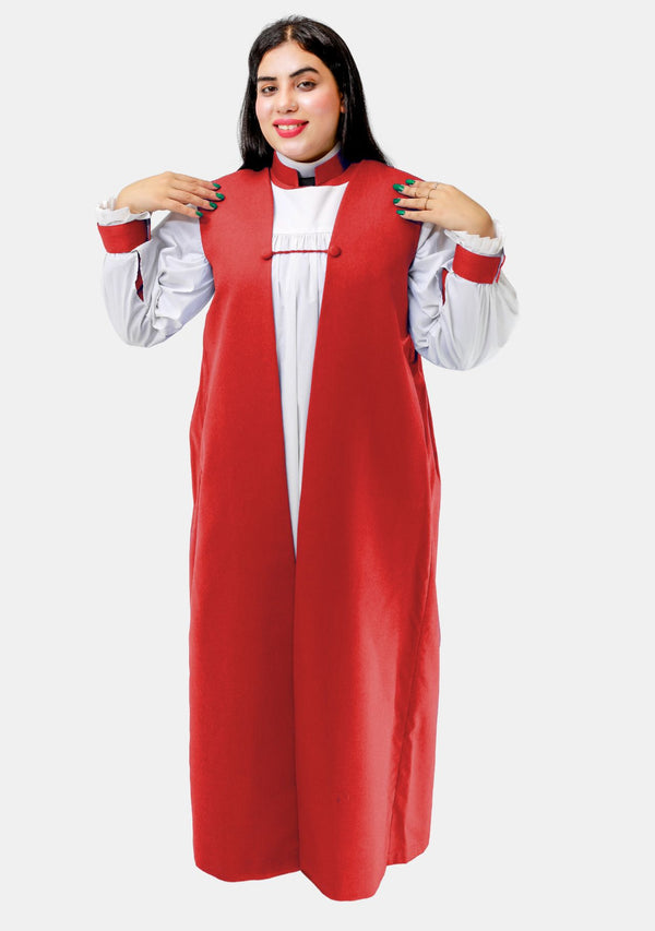 Weibliches rotes Rochet- und Chimere-Set