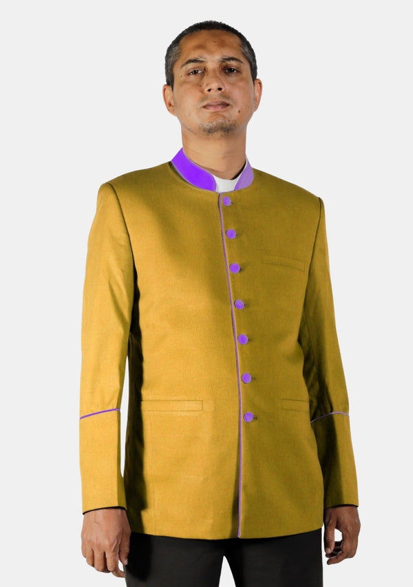 Gold- und lilafarbene Ministerjacke