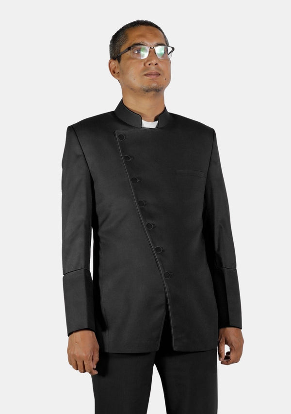 Schwarzer zweireihiger Priester-Gehrock
